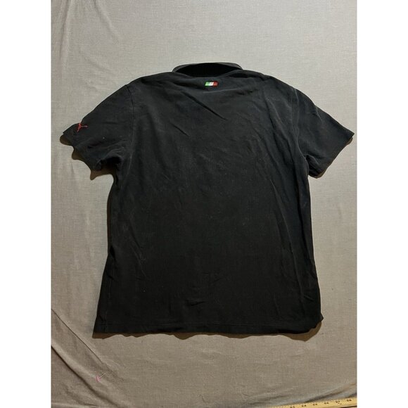 Rare Puma x Ferrari Polo Mens Medium‎ Black Faded Logo Button Faded Short Sleeve - Picture 5 of 11
